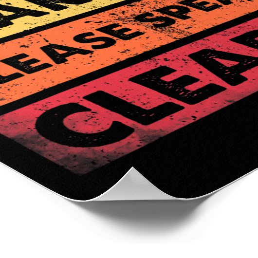 Slechthorend Slechthorend Verminderd ASL-Teken Lan Poster (Hoek)