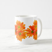 Slechts 3 Gerbera Daisy Blossom + jouw tekst & ide Koffiemok (Voorkant rechts)