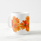 Slechts 3 Gerbera Daisy Blossom + jouw tekst & ide Koffiemok (Voorkant links)