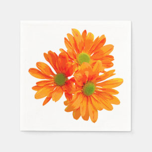 Slechts 3 Gerbera Daisy Blossom + jouw tekst & ide Servetten