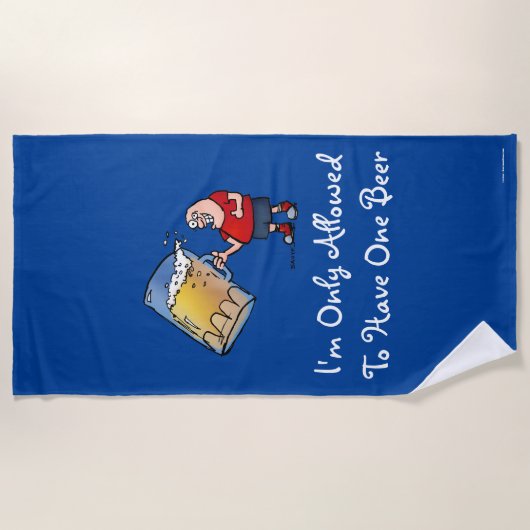 Slechts één Cartoon van Beer Funny Strandlaken (Voorkant)