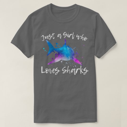 SLECHTS EEN MEISJE DIE VAN SHARKS REKENING HOUDT M T-SHIRT (Design voorkant)