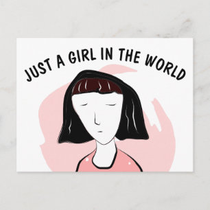 SLECHTS EEN MEISJE IN DE WERELD EMO GIRL BRIEFKAAR BRIEFKAART