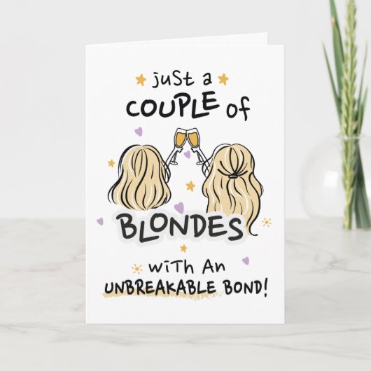 "Slechts een paar blondjes" uitnodiging (Voorkant)