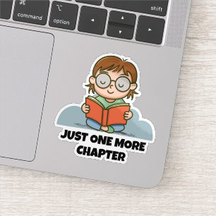 Slechts Nog Één Hoofdstuk, Lezend Boekenwurm Sticker