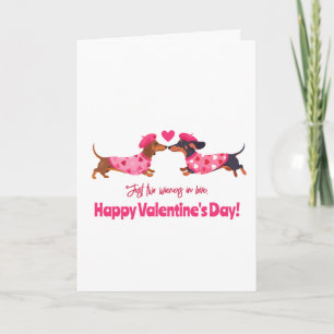 Slechts twee wieners verliefd op Valentijnsdag Kaart