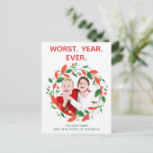 Slechtste jaar ooit Grappig Slechte Kerst Feestdagenkaart (Staand voorkant)