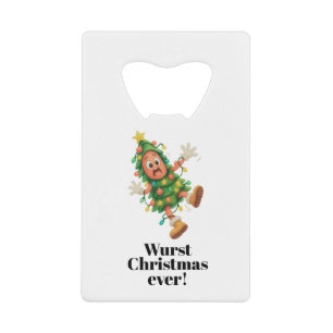 Slechtste kerst ooit! Grappige salami Kredietkaart Flessenopener