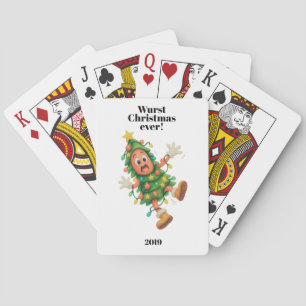 Slechtste kerst ooit! Grappige salami  Pokerkaarten
