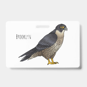 Slechtvalk vogel cartoon illustratie badge