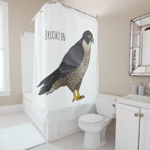 Slechtvalk vogel cartoon illustratie douchegordijn