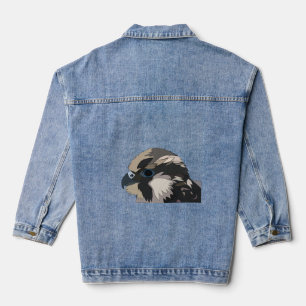 slechtvalk vogel kunst denim jacket