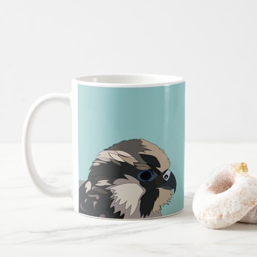 slechtvalk vogel kunst koffiemok (Met donut)