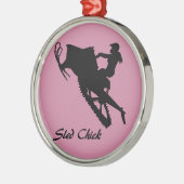 Sled Chick Metalen Ornament (Links)