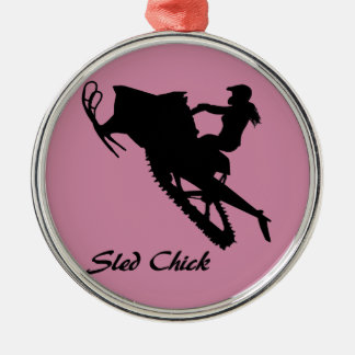 Sled Chick Metalen Ornament