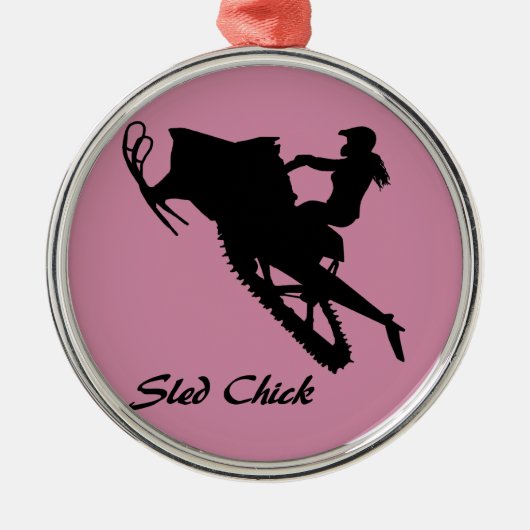 Sled Chick Metalen Ornament (Voorkant)
