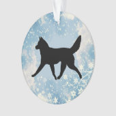 Sled Dog Silhouette Ornament (voorkant)