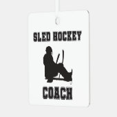 Sled Hockey Coach Kerstmis Metalen Ornament (Voorkant links)