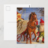 "Sled Ride at Night" van Jenny Nystrom Briefkaart (Voorkant / Achterkant)