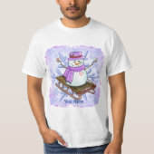 Sled Snowman T-shirt (Voorkant)