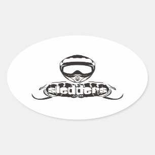 Sledders.com Stickers Vitre ovale