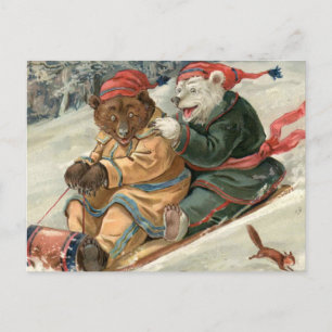 Sledding Beren Briefkaart
