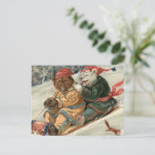 Sledding Beren Briefkaart (Staand voorkant)