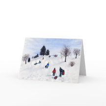 Sledding Holiday Kaart