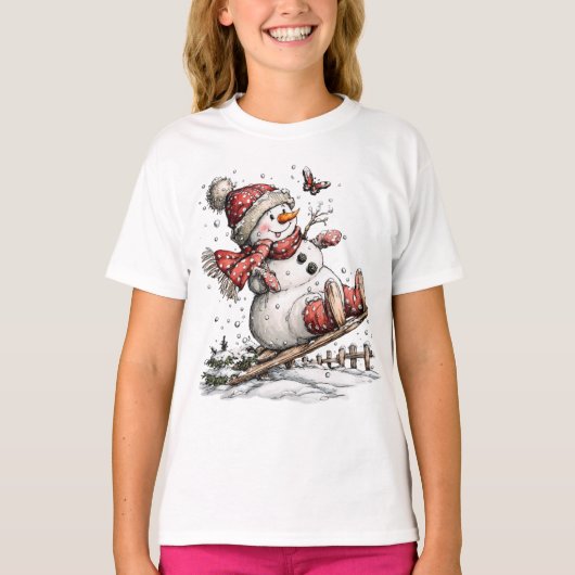 Sledding In The Snow T-Shirt (Devant)