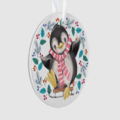 Sledding Penguin Wreath Noël (devant)