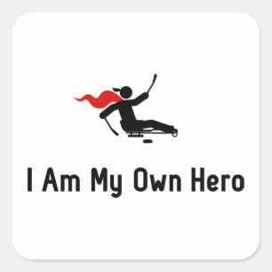 sledehockeyheld vierkante sticker