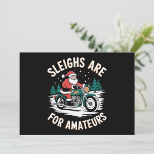 Sleden zijn voor amateurs Kerst Motorfiets Biker Feestdagenkaart