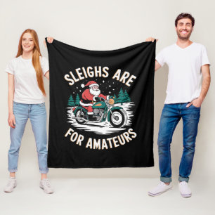 Sleden zijn voor amateurs Kerst Motorfiets Biker Fleece Deken