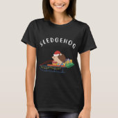 Sledgehog, Grappig schattig dier egel kerst T-shirt (Voorkant)