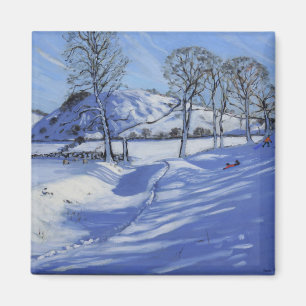 Sledging Derbyshire Peak District 2012 Magneet