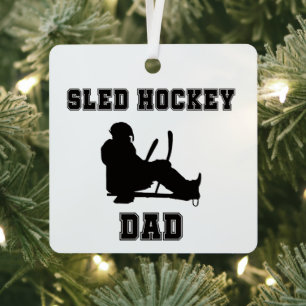 slee hockey vader kerst metalen ornament