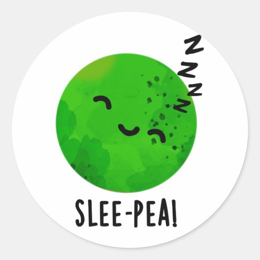 Slee-pea Grappige Sleeping Pea Pun Ronde Sticker (Voorkant)