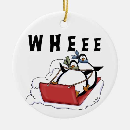 Sleedpinguïns vakantie Ornament (Voorkant)