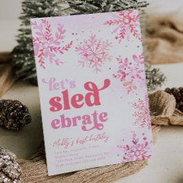 sleeën verjaardagsfeestuitnodiging kaart