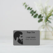 Sleek Black Barber Men's Stylist Minimalist Visitekaartje (Staand voorkant)