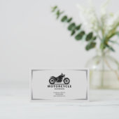 Sleek Black Motorcycle Silhouette Visitekaartje (Staand voorkant)