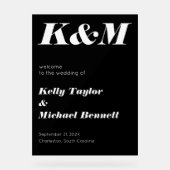 Sleek Black Welcome with Initials (Recto)