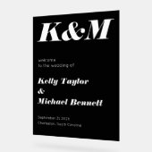 Sleek Black Welcome with Initials (Angle)