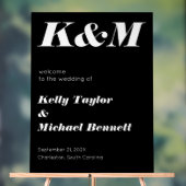 Sleek Black Welcome with Initials Acryl Bord (Neutraal)