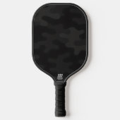 Sleek Camo Deep Black Dark Charcoal Tones Modern Pickleball Paddle (Voorkant)