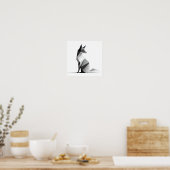 Sleek Geometric Origami Fox Print (Keuken)