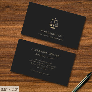 Sleek Gold Justice Scale Carte de visite juridique