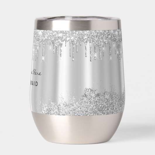 Sleek Luxury Glitter Drips Silver (Arrière)