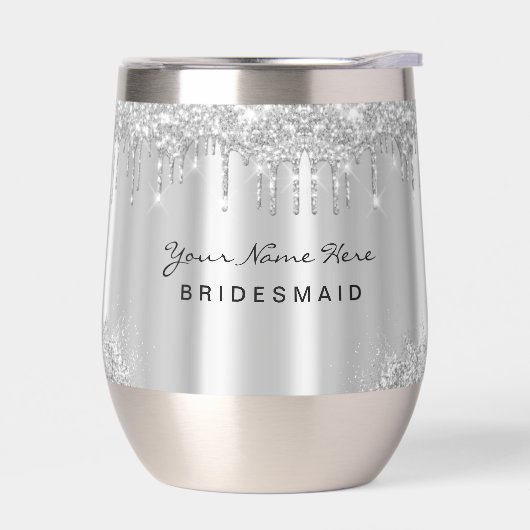 Sleek Luxury Glitter Drips Silver (Gauche)