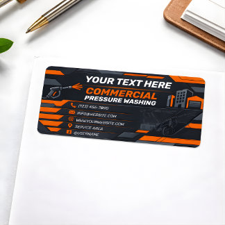 Sleek Obsidian Polygon Commercial Cleaning Etiket